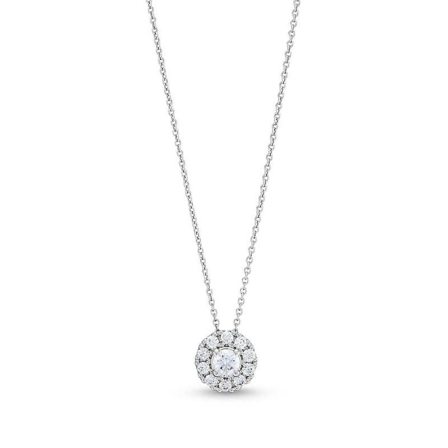 Zales 1/2 Ct. T.W. Diamond Frame Pendant In 10K White Gold (J/I2) - 20" Necklaces