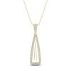 Zales 1/6 Ct. T.W. Diamond Edge Elongated Triangle White Kintsugi-Style Pendant In 10K Gold With Ceramic Necklaces