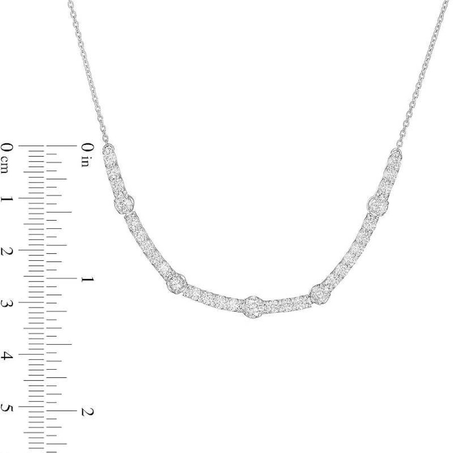 Zales 2 Ct. T.W. Certified Lab-Created Diamond Alternating Necklace In 14K White Gold (F/Si2) Necklaces