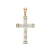 Zales Men'S 1 Ct. T.W. Certified Lab-Created Diamond Gothic-Style Cross Charm In 14K Gold (F/Si2) Necklaces