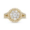 Zales 2 Ct. T.W. Multi-Diamond Frame Split Shank Engagement Ring In 14K Gold (I/I2) Rings