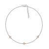 Zales 1/20 Ct. T.W. Diamond Triple Tilted Square Frame Anklet In Sterling Silver With 14K Rose Gold Plate 10" Bracelets