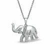 Zales Diamond Accent Elephant Pendant In Sterling Silver Necklaces