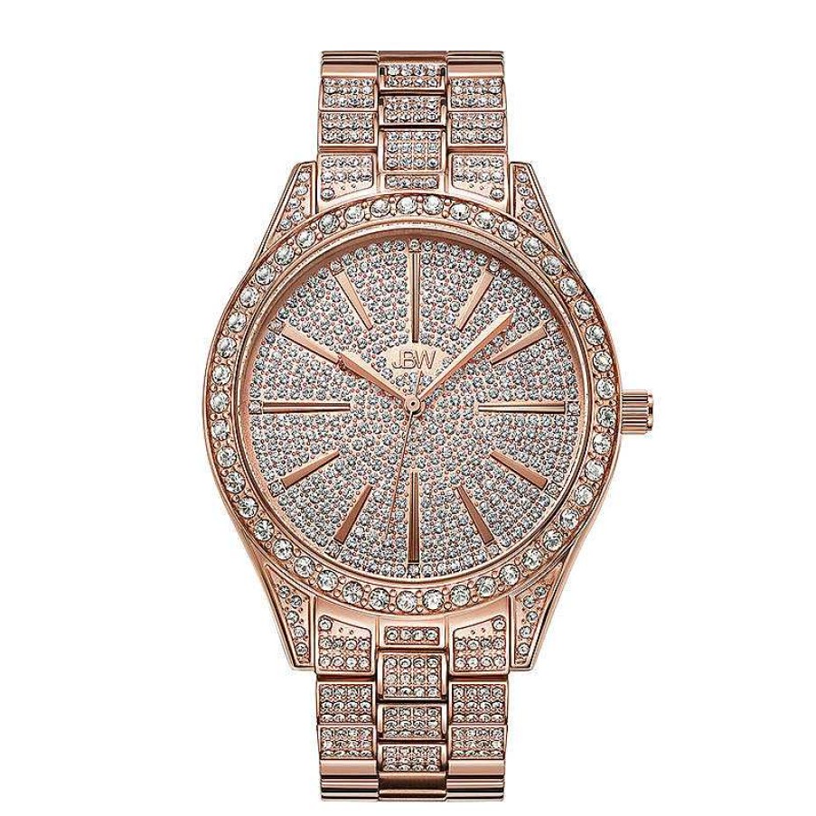 JBW Ladies' Jbw Cristal 1/8 Ct. T.W. Diamond And Crystal Accent 18K Rose Gold Plate Watch (Model: J6346B) Watches