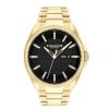 Coach Men'S Coach Jackson Crystal Accent Gold-Tone Ip Watch With Black Dial (Model: 14602694) Watches