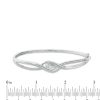 Zales 1/5 Ct. T.W. Diamond Three Stone Bypass Ribbon Bangle In Sterling Silver Bracelets