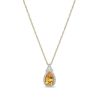 Zales Pear-Shaped Citrine And White Lab-Created Sapphire Frame Pendant In Sterling Silver With 18K Gold Plate Necklaces