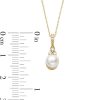 Zales 6.0Mm Cultured Freshwater Pearl And 1/15 Ct. T.W. Diamond Pendant In 10K Gold Necklaces