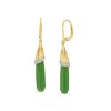 Zales Elongated Jade And 1/10 Ct. T.W. Diamond Teardrop Earrings In 10K Gold Earrings