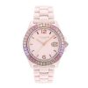 Coach Ladies' Coach Greyson Multi-Color Crystal Accent Rainbow Bezel Pink Ceramic Watch With Pink Dial (Model: 14504020) Watches