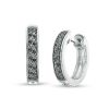 Zales Men'S 1/10 Ct. T.W. Black Diamond Pav Huggie Hoop Earrings In Sterling Silver Earrings