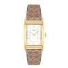 Coach Ladies' Coach Reese Gold-Tone Ip Brown Leather Strap Watch With Rectangular White Dial (Model: 14504355) Watches