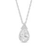 Zales Pear-Shaped White Lab-Created Sapphire Frame Split Bail Pendant In Sterling Silver Necklaces