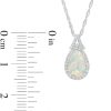 Zales Pear-Shaped Lab-Created Opal And White Lab-Created Sapphire Frame Split Bail Pendant In Sterling Silver Necklaces