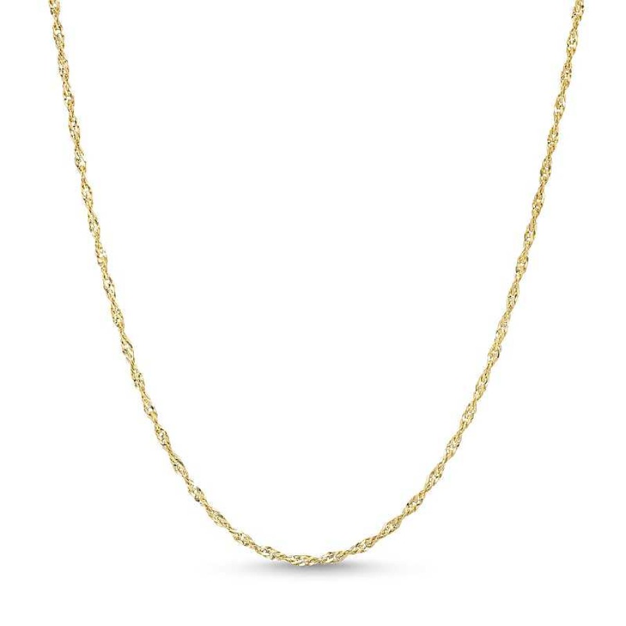 Zales 1.25Mm Singapore Chain Necklace In Solid 14K Gold - 20" Necklaces