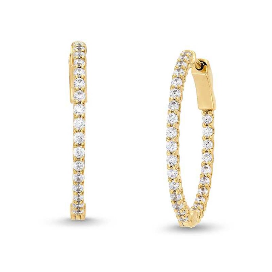 Zales 1 Ct. T.W. Diamond Inside-Out Hoop Earrings In 10K Gold Earrings