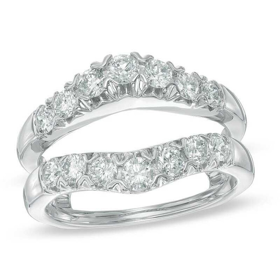 Zales 1 Ct. T.W. Diamond Contour Solitaire Enhancer In 14K White Gold Rings