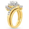 Zales 1-1/2 Ct. T.W. Marquise Diamond Shadow Frame Bypass Shank Bridal Set In 14K Gold Rings