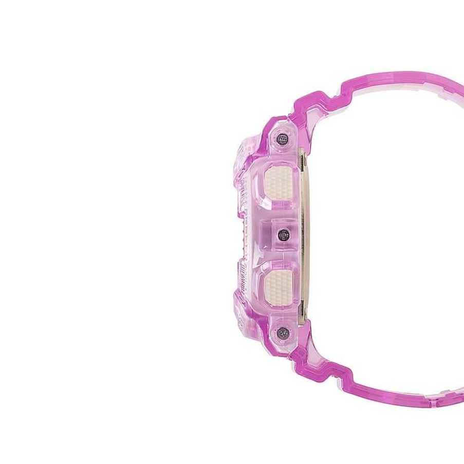 Casio Ladies' Casio G-Shock S Series Clear Pink Resin Watch With Silver-Tone Dial (Model: Gmas110Vw-4A) Watches