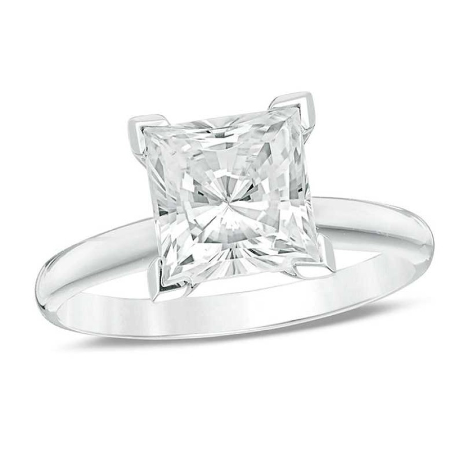 Zales 2 Ct. Certified Princess-Cut Diamond Solitaire Engagement Ring In 14K White Gold (I/I1) Rings