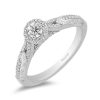 Zales Enchanted Disney Pocahontas 1/2 Ct. T.W. Diamond Split Shank Engagement Ring In 14K White Gold Rings