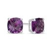 Zales 6.0Mm Cushion-Cut Amethyst Stud Earrings In 10K White Gold Earrings