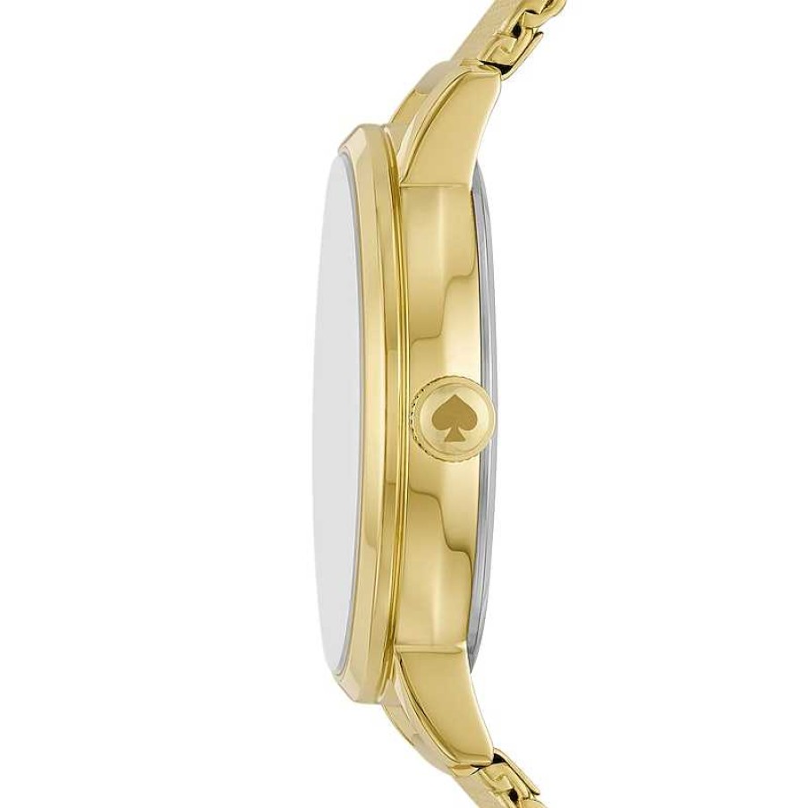 Kate Spade Ladies' Kate Spade Metro Gold-Tone Mesh Strap Watch With Satin White Dial (Model: Ksw1789) Watches