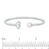 Zales The Kindred Heart From Vera Wang Love Collection Cultured Freshwater Pearl And Diamond Bangle In Sterling Silver - 7.5" Bracelets