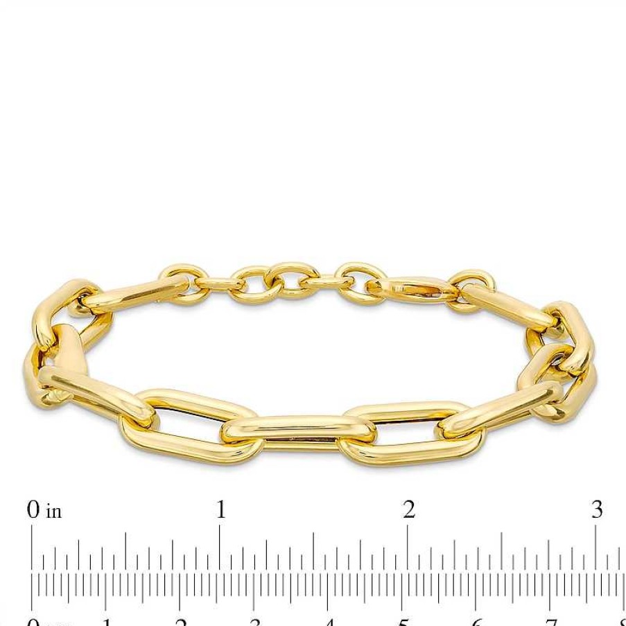 Zales 2.5Mm Paper Clip Cheval Chain Bracelet In Hollow 14K Gold - 9.0" Bracelets