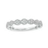 Zales 1/6 Ct. T.W. Oval-Shaped Multi-Diamond Scallop Edge Stackable Anniversary Band In 10K White Gold Rings