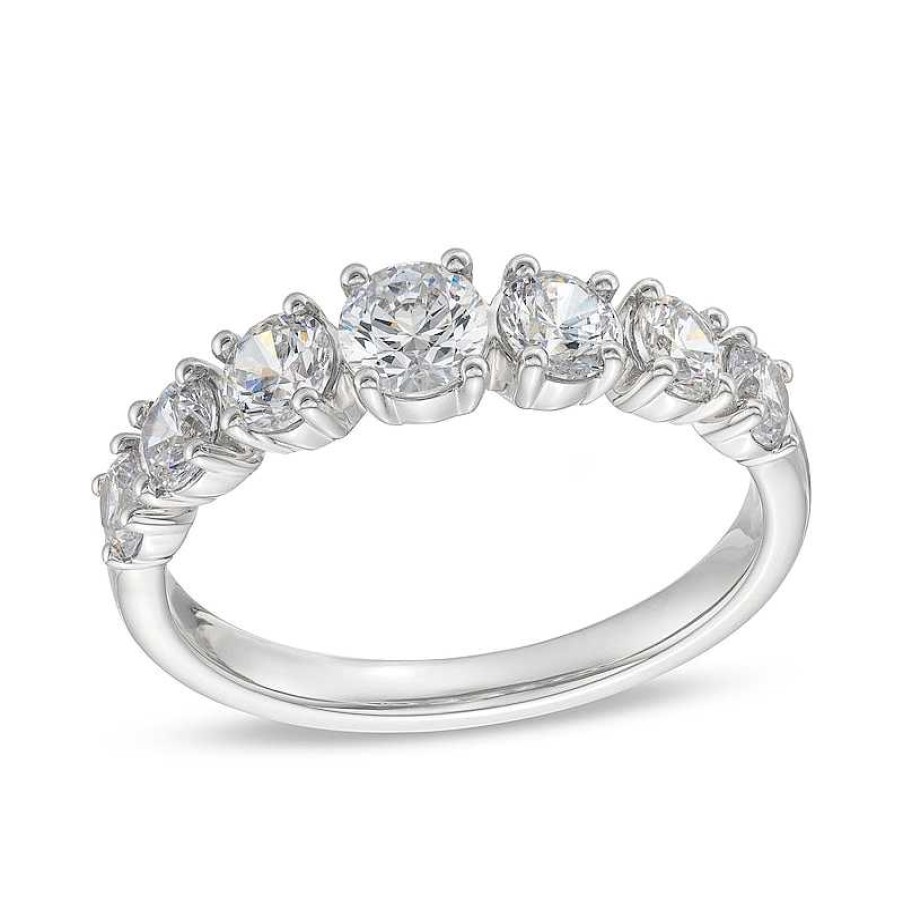 Zales 1-1/4 Ct. T.W. Certified Lab-Created Diamond Graduated Seven Stone Anniversary Band In 10K White Gold (F/Si2) Rings