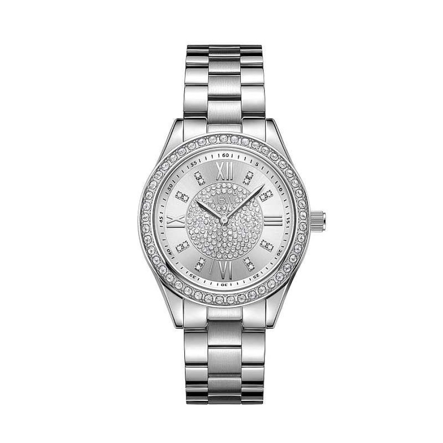 JBW Ladies' Jbw Mondrian 1/6 Ct. T.W. Diamond And Crystal Accent Watch With Silver-Tone Dial (Model: J6388B) Watches