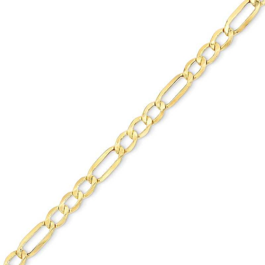 Zales Ladies' 5.3Mm Figaro Chain Bracelet In Hollow 10K Gold - 7.5" Bracelets