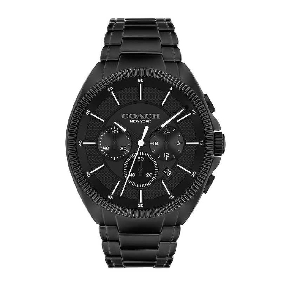 Coach Men'S Coach Jackson Black Ip Chronograph Watch With Black Dial (Model: 14602681) Watches