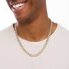 Zales Men'S 9.5Mm Textured Curb Chain Necklace In Hollow 10K Two-Tone Gold - 22" Necklaces