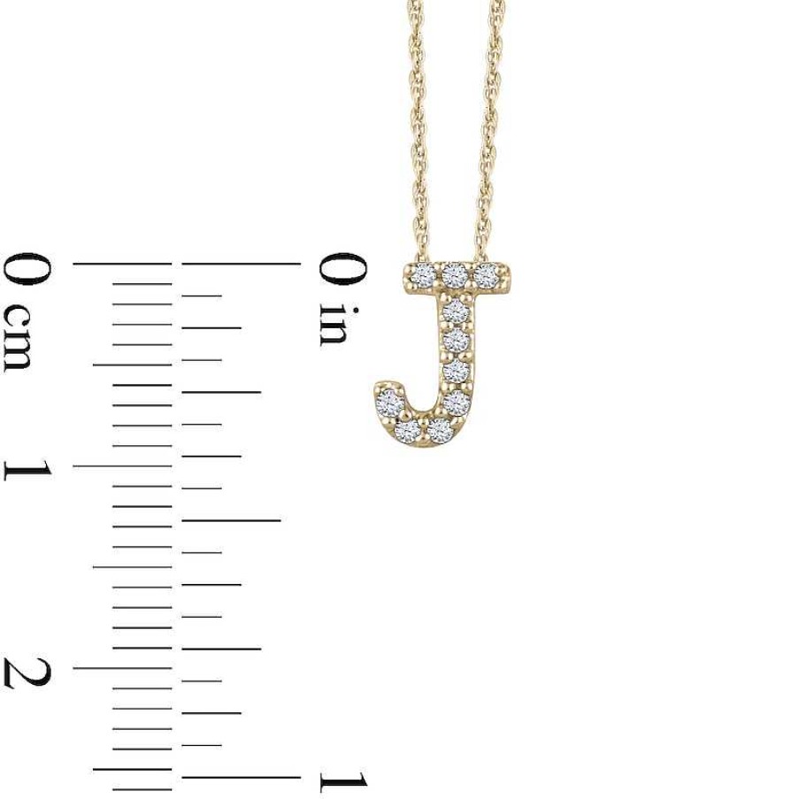 Zales 1/20 Ct. T.W. Diamond Uppercase Block Initial Pendant In 10K Gold (1 Letter) Necklaces