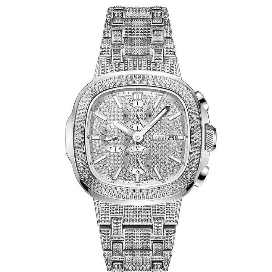 JBW Men'S Jbw Heist 1/5 Ct. T.W. Diamond Chronograph Watch With Square Silver-Tone Dial (Model: J6380D) Watches