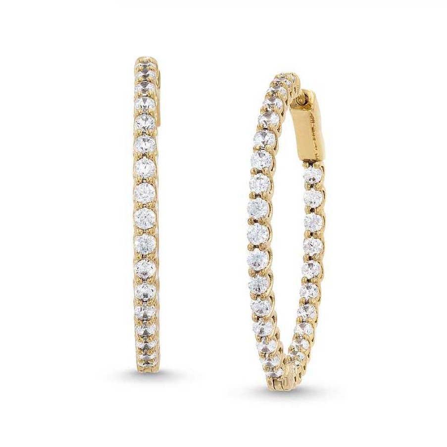 Zales 2 Ct. T.W. Diamond Inside-Out Hoop Earrings In 10K Gold Earrings