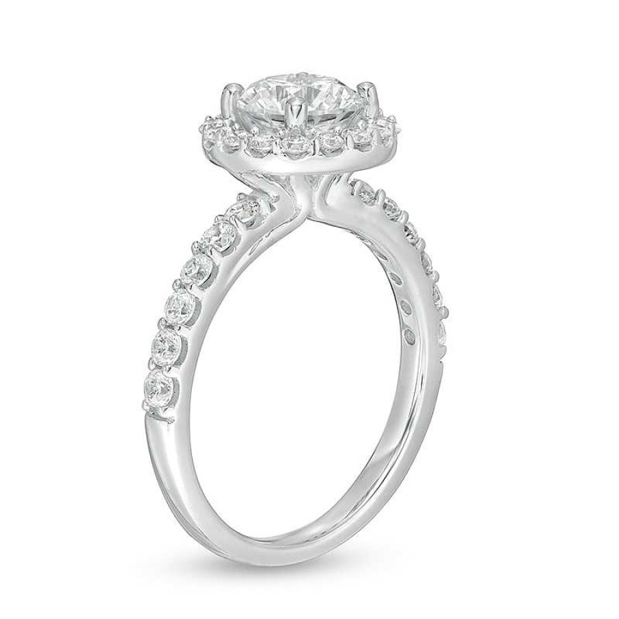 Zales 2-1/4 Ct. T.W. Certified Lab-Created Diamond Frame Engagement Ring In 14K White Gold (F/Vs2) Rings