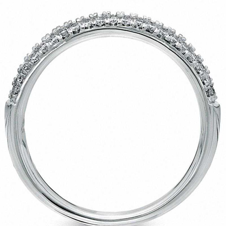 Zales Vera Wang Love Collection 3/8 Ct. T.W. Diamond Two Row Band In 14K White Gold Rings