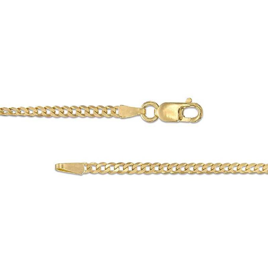 Zales 2.0Mm Curb Chain Necklace In Solid 14K Gold - 18" Necklaces