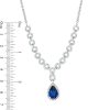 Zales Lab-Created Blue And White Sapphire Frame Chain Link Necklace In Sterling Silver - 16" Necklaces