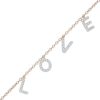 Zales 1/10 Ct. T.W. Diamond "Love" Charm Anklet In 10K Rose Gold - 10" Bracelets