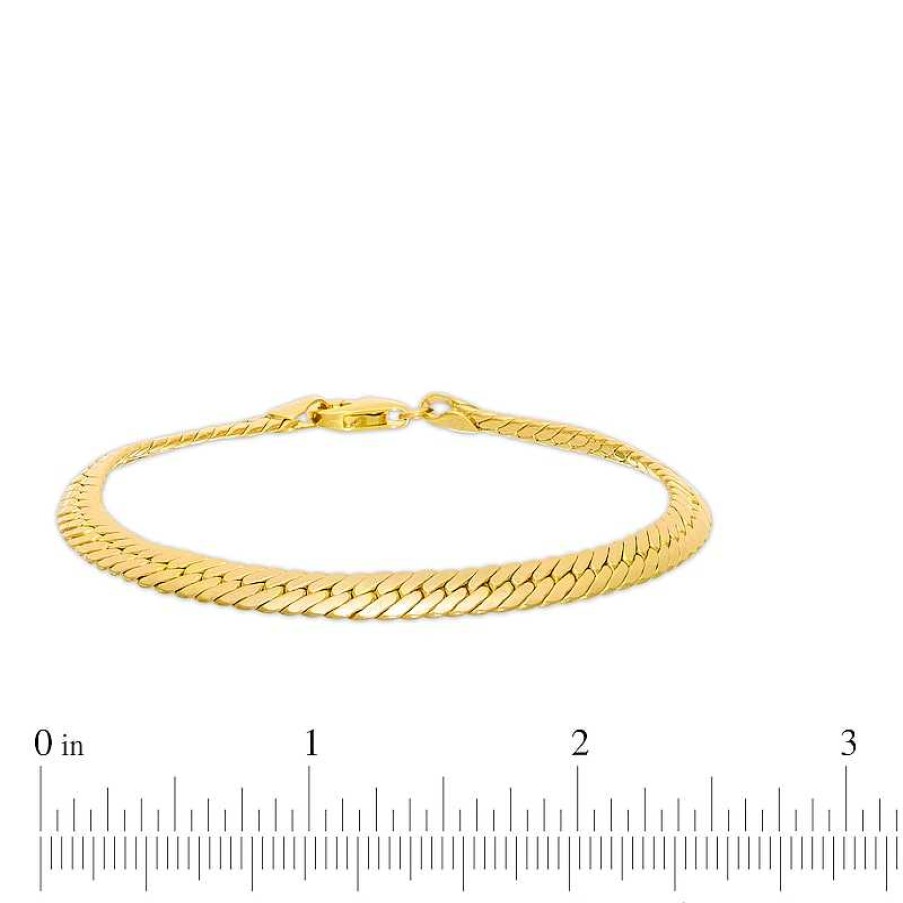 Zales 5.0Mm Cuban Snake Chain Bracelet In Hollow 10K Gold - 7.5" Bracelets