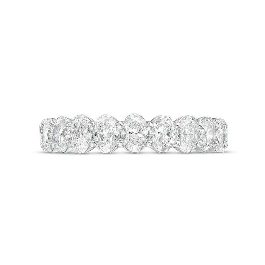 Zales 1-3/4 Ct. T.W. Certified Oval Diamond Anniversary Band In 14K White Gold (I/Si2) Rings