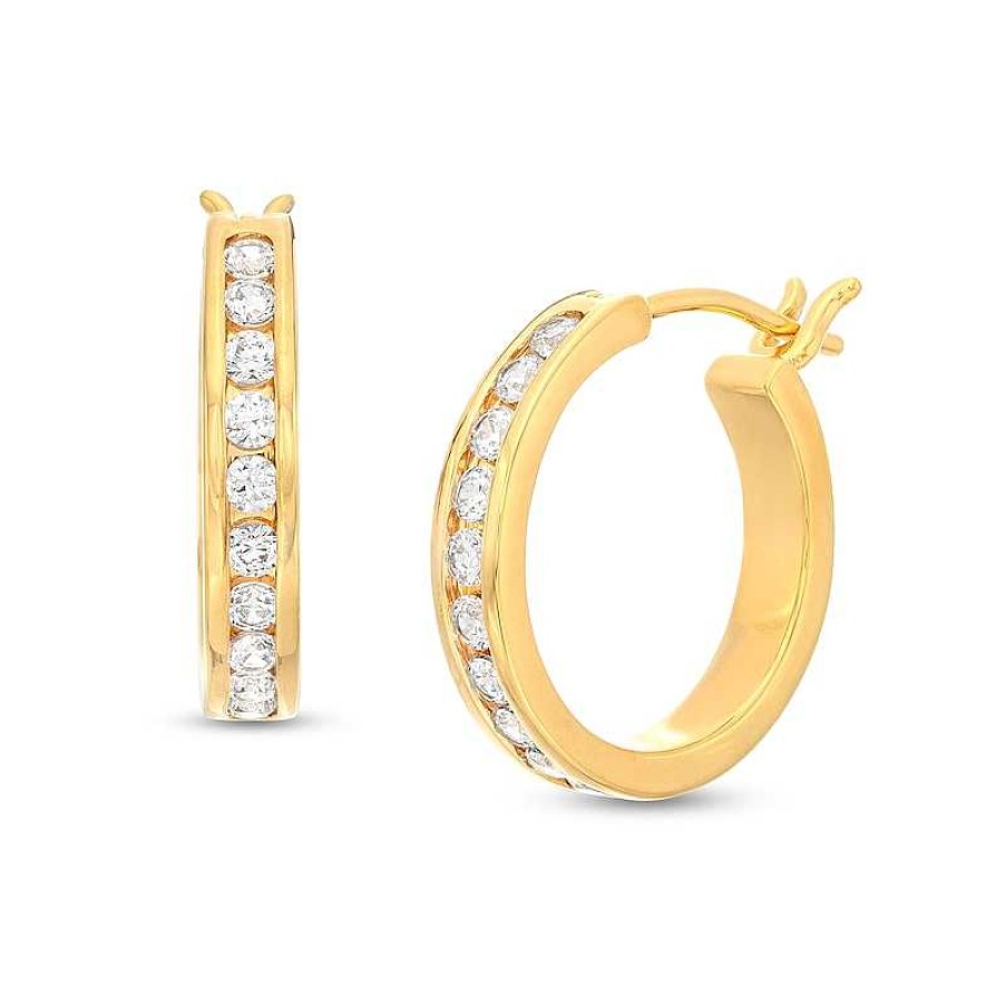 Zales 1/2 Ct. T.W. Certified Lab-Created Diamond Ten Stone Hoop Earrings In 14K Gold (F/Si2) Earrings