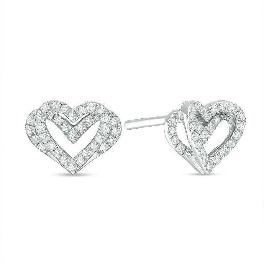 Zales The Kindred Heart From Vera Wang Love Collection 1/6 Ct. T.W. Diamond Mini Stud Earrings In Sterling Silver Earrings