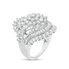 Zales 4 Ct. T.W. Multi-Diamond Starburst Bypass Ring In 10K White Gold Rings