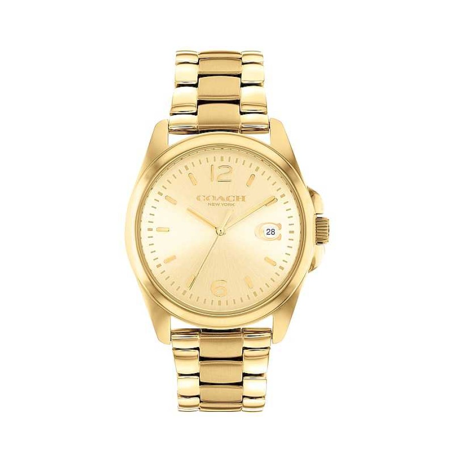 Coach Ladies' Coach Greyson Gold-Tone Ip Watch With Gold-Tone Sunray Dial (Model: 14503911) Watches