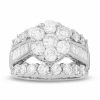 Zales 4 Ct. T.W. Multi-Diamond Flower Engagement Ring In 14K White Gold Rings